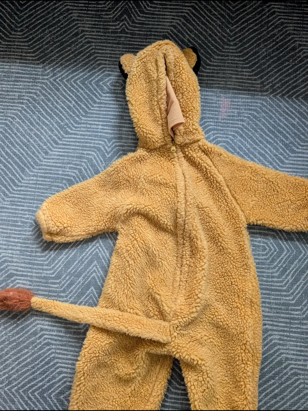 Plush Hooded Kids Costume in Golden Yellow